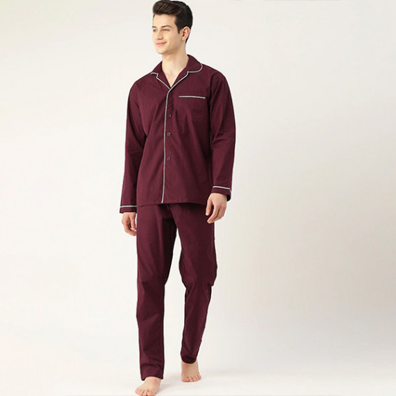 https://www.soulstylez.com/products/men-burgundy-pure-cotton-solid-nightsuit