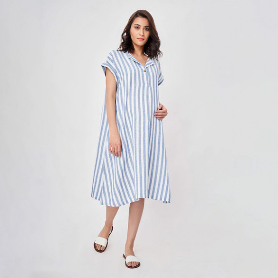 https://www.soulstylez.com/products/blue-striped-maternity-shirt-midi-dress